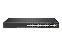 HPE Aruba Networking CX 6200F 24G 4SFP+ TAA Switch - Switch - Max. Stacking Distance 10 km - L3 - Administreret - 24 x 10/100/1000 + 4 x 100/1000/10G SFP+ - front og side til ryg - monterbar på stativ - TAA-kompatibel S0M86A#ABB