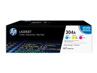 HP 304A - 3 pakker - gul, cyan, magenta - original - LaserJet - tonerpatron (CF372AM) - for Color LaserJet CM2320fxi, CM2320n, CM2320nf, CP2025, CP2025dn, CP2025n, CP2025x CF372AM
