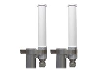 HPE Aruba ANT-2x2-5005 - Antennesæt - pælmonterbar - udendørs - 5 dBi (til 4,9 - 5,875 GHz) - omni-directional - hvid - for HPE Aruba AP-584, AP-585, AP-587; AirMesh MSR4KP JW026A