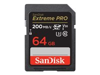 SanDisk Extreme Pro - Flashhukommelseskort - 64 GB - Video Class V30 / UHS-I U3 / Class10 - SDXC UHS-I SDSDXXU-064G-GN4IN