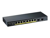 Zyxel GS1900-10HP - Switch - smart - 8 x 10/100/1000 (PoE+) + 2 x Gigabit SFP - desktop, væg-monterbar - PoE+ (77 W) GS1900-10HP-EU0102F