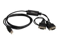 StarTech.com USB to Serial Adapter - 2 Port - COM Port Retention - FTDI - USB to RS232 Adapter Cable - USB to Serial Converter (ICUSB2322F) - Seriel adapter - USB - RS-232 x 2 - sort ICUSB2322F