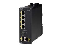 Cisco Industrial Ethernet 1000 Series - Switch - Administreret - 4 x 10/100/1000 (PoE+) + 2 x 1000Base-X SFP (uplink) - DIN monterbar på skinne - PoE+ - DC strøm IE-1000-4P2S-LM