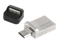 Transcend JetFlash 880 - USB flashdrive - 32 GB - USB 3.0 / micro USB - sølv TS32GJF880S