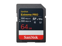 SanDisk Extreme Pro - Flashhukommelseskort - 64 GB - Video Class V90 / UHS-II U3 / Class10 - SDXC UHS-II SDSDXDM-064G-GN4IN