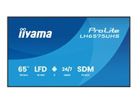 iiyama ProLite LH6575UHS-B2AG - 65" Diagonal klasse (64.5" til at se) LED-bagbelyst LCD paneldisplay - digital skiltning - med indbygget medieafspiller, SDM Slot PC - 4K UHD (2160p) 3840 x 2160 - sort (kant), mat finish LH6575UHS-B2AG