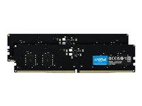 Crucial - DDR5 - sæt - 16 GB: 2 x 8 GB - DIMM 288-PIN - 5200 MHz / PC5-41600 - CL42 - 1.1 V - ikke bufferet - on-die ECC - sort CT2K8G52C42U5