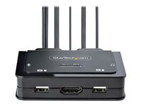StarTech.com 2-Port Hybrid USB-C HDMI Cable KVM Switch, 4K 60Hz, Compact KVM with 6ft/1.8m USB-A/HDMI/Audio & 4ft/1.2m USB-C Integrated Host Cables, Bus Powered - Remote Push Button/Hotkey Switching (C2-H46-UAC-CBL-KVM) - KVM / audio / USB switch - kompakt - 2 x KVM / audio / USB - 1 lokalbruger - desktop C2-H46-UAC-CBL-KVM