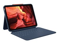Logitech Rugged Combo 4 - Tastatur og folio-kasse - Apple Smart connector - QWERTY - Pan Nordic - marineblå - for Apple 10.9-inch iPad (10. generation); iPad A16 Wi-Fi, A16 Wi-Fi + Cellular 920-011196