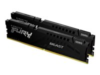 Kingston FURY Beast - DDR5 - sæt - 32 GB: 2 x 16 GB - DIMM 288-PIN - 5600 MT/s / PC5-44800 - CL36 - 1.25 V - ikke bufferet - on-die ECC - sort KF556C36BBEK2-32