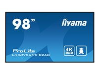 iiyama ProLite LH9875UHS-B2AG - 98" Diagonal klasse (97.5" til at se) LED-bagbelyst LCD paneldisplay - digital skiltning - med indbygget medieafspiller / valgfri slot-in PC funktionalitet - 4K UHD (2160p) 3840 x 2160 - sort kant med mat finish LH9875UHS-B2AG