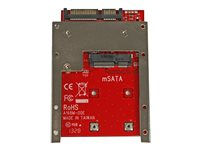 StarTech.com mSATA SSD to 2.5in SATA Adapter Converter - mSATA to SATA Adapter for 2.5in bay with Open Frame Bracket and 7mm Drive Height (SAT32MSAT257) - Lagringskontrol - 1 Kanal - SATA 6Gb/s - SATA 6Gb/s - for P/N: BRACKET125PT, BRACKET125PTP, SATERASER4, SDOCK1EU3P2, SDOCK4U313, USB31C2SAT3 SAT32MSAT257
