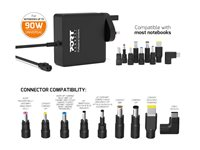 PORT Connect - Strømforsyningsadapter - universel - AC 100-240 V - 90 Watt - United Kingdom 900007B-UK