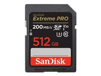 SanDisk Extreme Pro - Flashhukommelseskort - 512 GB - Video Class V30 / UHS-I U3 / Class10 - SDXC UHS-I SDSDXXD-512G-GN4IN