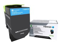 Lexmark X417 - Højtydende - cyan - original - tonerpatron LCCP - for Lexmark CS417dn, CS517de, CX417de, CX517de 71B0H20