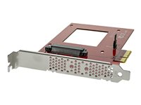 StarTech.com U.2 to PCIe Adapter - x4 PCIe - For 2.5" U.2 NVMe SSD - SFF-8639 PCIe Adapter - U.2 SSD - PCIe SSD - U.2 drive (PEX4SFF8639) - Interfaceadapter - 2.5" - Ultra M.2 Card - PCIe 3.0 x4 - rød - for P/N: BNDTB10GI, BNDTB210GSFP, BNDTB310GNDP, BNDTB410GSFP, BNDTB4M2E1, BNDTBUSB3142 PEX4SFF8639