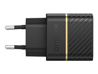 OtterBox Wall Charger - Strømforsyningsadapter - 20 Watt (24 pin USB-C) - sort - Europa (eksklusive Storbritannien, Irland, Malta, Cypern) 78-80348