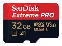 SanDisk Extreme Pro - Flashhukommelseskort (microSDXC til SD adapter inkluderet) - 32 GB - A1 / Video Class V30 / UHS-I U3 - 667x - microSDHC UHS-I SDSQXCG-032G-GN6MA