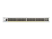 Cisco Catalyst 1200-48P-4G - Switch - L3 - smart - 48 x 10/100/1000 (PoE+) + 4 x Gigabit SFP - monterbar på stativ - PoE+ (375 W) C1200-48P-4G