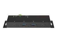 StarTech.com 4 Port USB C Hub 10Gbps, Metal Industrial USB-C Hub, 2x USB-C & 2x USB-A, ESD Surge Protection, USB-C or USB-A Host, Self-Powered, Mountable USB 3.1 Gen 2 Type-C Hub - Commercial/Rugged USB Hub - Hub - 2 x USB 3.2 Gen 2 + 2 x USB-C 3.2 Gen 2 - desktop HB31C2A2CME