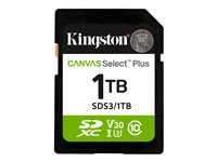 Kingston Canvas Select Plus - Flashhukommelseskort - 1 TB - Video Class V30 / UHS-I U3 / Class10 - SDXC UHS-I SDS3/1TB