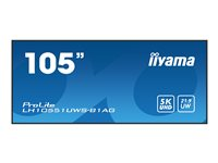 iiyama ProLite LH10551UWS-B1AG - 105" Diagonal klasse (104.7" til at se) LED-bagbelyst LCD paneldisplay - digital skiltning - 5K UHD (2160p) 5120 x 2160 - sort LH10551UWS-B1AG