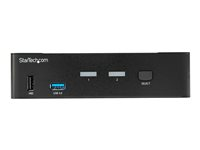 StarTech.com 2 Port DisplayPort KVM Switch, 4K 60Hz, Single Display, Dual Port UHD DP 1.2 USB KVM Switch with Integrated USB 3.0 Hub and Audio, Dell, HP, Apple, Lenovo, TAA Compliant - Keyboard/Video/Mouse Switch (SV231DPU34K) - KVM / audio / USB switch - 2 x KVM / audio / USB - desktop - TAA-kompatibel SV231DPU34K