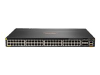 HPE Aruba Networking 6300M 48p 10M/100M/1G Class4 PoE 4p SFP56 50G TAA Switch - Switch - Max. Stacking Distance 10 km - L3 - Administreret - 48 x 10/100/1000 (PoE+) + 4 x 1 Gigabit/10 Gigabit/25 Gigabit/50 Gigabit SFP56 (uplink/stacking) - front og side til ryg - monterbar på stativ - PoE+ (1600 W) - TAA-kompatibel S0G06A