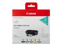 Canon PGI-9 PBK/C/M/Y/GY Multi-Pack - 5 pakker - grå, gul, cyan, magenta, foto-sort - original - blækbeholder - for PIXMA iX7000, MX7600, Pro9500, Pro9500 Mark II 1034B013