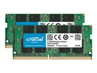 Crucial - DDR4 - sæt - 32 GB: 2 x 16 GB - SO DIMM 260-PIN - 3200 MHz / PC4-25600 - CL22 - 1.2 V - ikke bufferet - ikke-ECC CT2K16G4SFRA32A