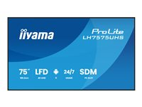 iiyama ProLite LH7575UHS-B2AG - 75" Diagonal klasse (74.5" til at se) LED-bagbelyst LCD paneldisplay - digital skiltning - med indbygget medieafspiller, SDM Slot PC - 4K UHD (2160p) 3840 x 2160 - sort (kant), mat finish LH7575UHS-B2AG
