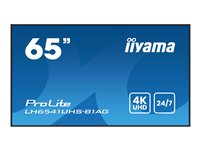 iiyama ProLite LH6541UHS-B1AG - 65" Diagonal klasse (64.5" til at se) LED-bagbelyst LCD paneldisplay - digital skiltning - 4K UHD (2160p) 3840 x 2160 - sort dyse med blank finish LH6541UHS-B1AG
