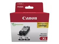 Canon PGI-570PGBK XL Twin Pack - 2 pakker - 22 ml - XL - sort - original - blækbeholder - for PIXMA TS5051, TS5053, TS5055, TS6050, TS6051, TS6052, TS8051, TS8052, TS9050, TS9055 0318C010