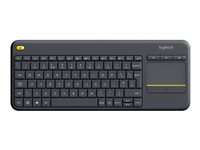 Logitech Wireless Touch Keyboard K400 Plus - Tastatur - trådløs - 2.4 GHz - nordisk - sort 920-007141