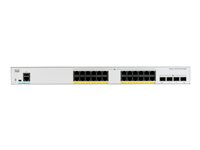 Cisco Catalyst 1000-24P-4G-L - Switch - Administreret - 24 x 10/100/1000 (PoE+) + 4 x Gigabit SFP (uplink) - monterbar på stativ - PoE+ (195 W) C1000-24P-4G-L