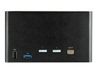 StarTech.com 2 Port Quad Monitor DisplayPort KVM Switch, 4K 60Hz UHD HDR, Desktop 4K DP 1.2 KVM with 2 Port USB 3.0 Hub (5Gbps) & 4x USB 2.0 HID Ports, Audio, Hotkey Switching, TAA - Keyboard/Video/Mouse Switch - KVM / audio-switch - 2 x KVM / audio - desktop - TAA-kompatibel SV231QDPU34K