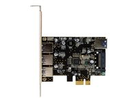 StarTech.com 4 Port PCI Express USB 3.0 Card - 3 External and 1 Internal - Native OS Support in Windows 8 and 7 - Standard and Low-Profile (PEXUSB3S42) - USB-adapter - PCIe 2.0 lavprofil - USB 3.0 x 4 - for P/N: CFASTRWU3, ST1030USBM, ST43004UA, ST4300MINI, TB31PCIEX16 PEXUSB3S42