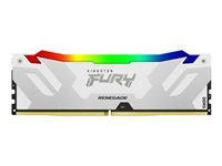 Kingston FURY Renegade RGB - DDR5 - modul - 16 GB - DIMM 288-PIN - 6400 MT/s / PC5-51200 - CL32 - 1.4 V - ikke bufferet - on-die ECC - hvid og sølv KF564C32RWA-16