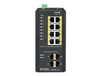 Zyxel RGS200-12P - Switch - Administreret - 8 x 10/100/1000 (PoE+) + 4 x SFP - DIN monterbar på skinne, monterbar på stativ - PoE+ (240 W) - DC strøm RGS200-12P-ZZ0101F