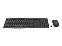 Logitech MK295 Silent - Sæt med mus og tastatur - trådløs - 2.4 GHz - Pan Nordic - grafit 920-009810