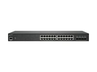 SonicWall Switch SWS14-24 - Switch - Administreret - 24 x 10/100/1000 + 4 x 10 Gigabit SFP+ - monterbar på stativ 02-SSC-2467