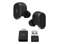 Logitech Zone True Wireless - Ægte trådløse øretelefoner med mik. - i øret - Bluetooth - aktiv støjfjerning - grafit 985-001082