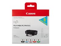 Canon PGI-9 MBK/PC/PM/R/G Multi-Pack - 5 pakker - rød, grøn, mat sort, fotocyan, fotomagenta - original - blækbeholder - for PIXMA Pro9500, Pro9500 Mark II 1033B013