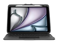 Targus Versavu - Tastatur og folio-kasse (tastaturetui) - med trackpad - bagbelyst - trådløs - Bluetooth 5.0 - QWERTY - spansk - sort THZ967ES
