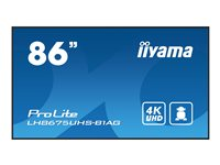 iiyama ProLite LH8675UHS-B1AG - 86" Diagonal klasse LED-bagbelyst LCD paneldisplay - digital skiltning - med indbygget medieafspiller, SDM Slot PC - Android - 4K UHD (2160p) 3840 x 2160 - sort LH8675UHS-B1AG