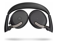 Jabra Evolve2 65 Flex MS Stereo - Headset - på øret - Bluetooth - trådløs - aktiv støjfjerning - USB-C - sort - med trådløs opladningsblok - Certified for Microsoft Teams 26699-999-889