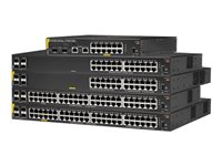 HPE Aruba 6000 48G Class4 PoE 4SFP 370W Switch - Switch - Administreret - 48 x 10/100/1000 (PoE+) + 4 x Gigabit SFP - side til side-luftstrøm - monterbar på stativ - PoE (370 W) R8N85A#ABB