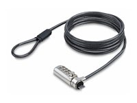 StarTech.com Nano Slot Compatible 6.6ft (2m) Cable Lock, Laptop Security - Sikkerhedskabelslås - sort og sølv - 2 m SNANOC4D-LAPTOP-LOCK
