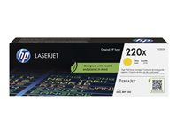HP 220X - Højtydende - gul - original - LaserJet - boks - tonerpatron (W2202X) - for Color LaserJet Pro 4201dn, 4201dne, 4201dw, 4201dwe, 4202dn, 4202dw, 4203dw W2202X