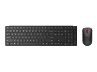Lenovo Pro Combo 6000 - Sæt med mus og tastatur - trådløs - 2.4 GHz, Bluetooth 5.3 - QWERTY - Nordisk - formørkelsessort - brun kasse 4X31S04854